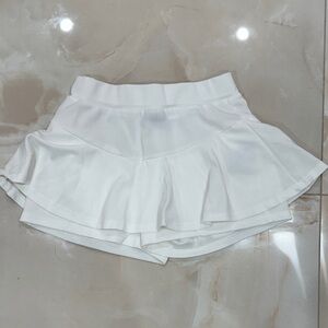 White Ruffled Tennis Skort